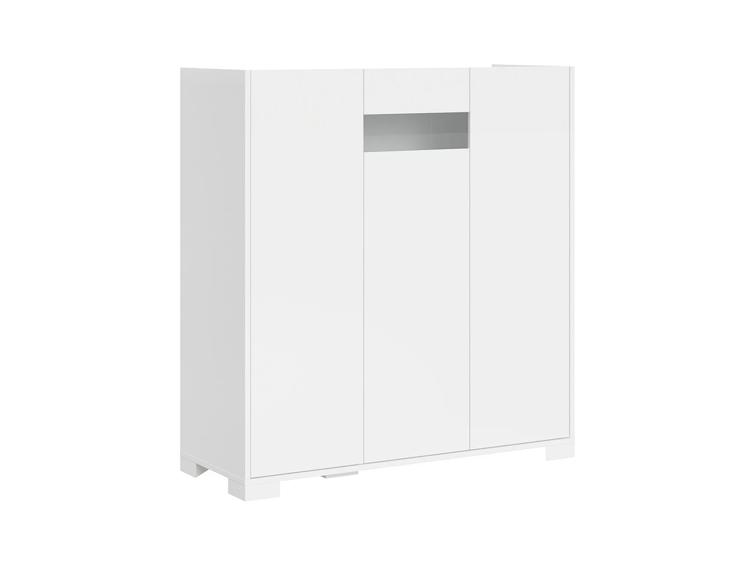 Buffet haut 3 portes 103x35x110 cm Riflesso blanc brillant
