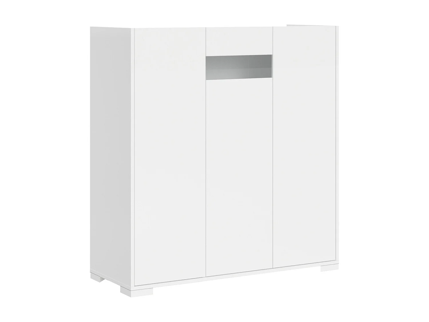 Buffet haut 3 portes 103x35x110 cm Riflesso blanc brillant