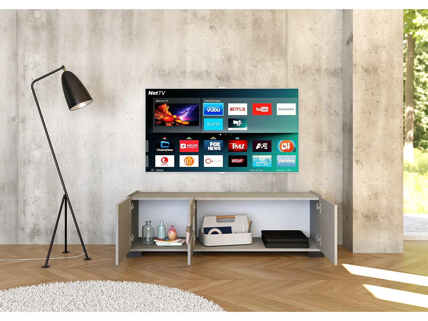 TV-Schrank 3 Türen 130x40x40 cm Riflesso cashmere