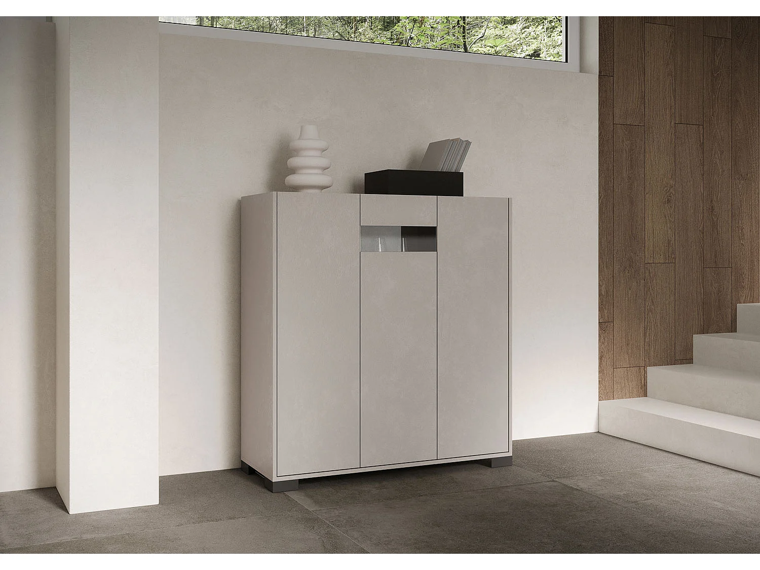 Aparador alto 3 puertas 100x35x110 cm Riflesso cachemira