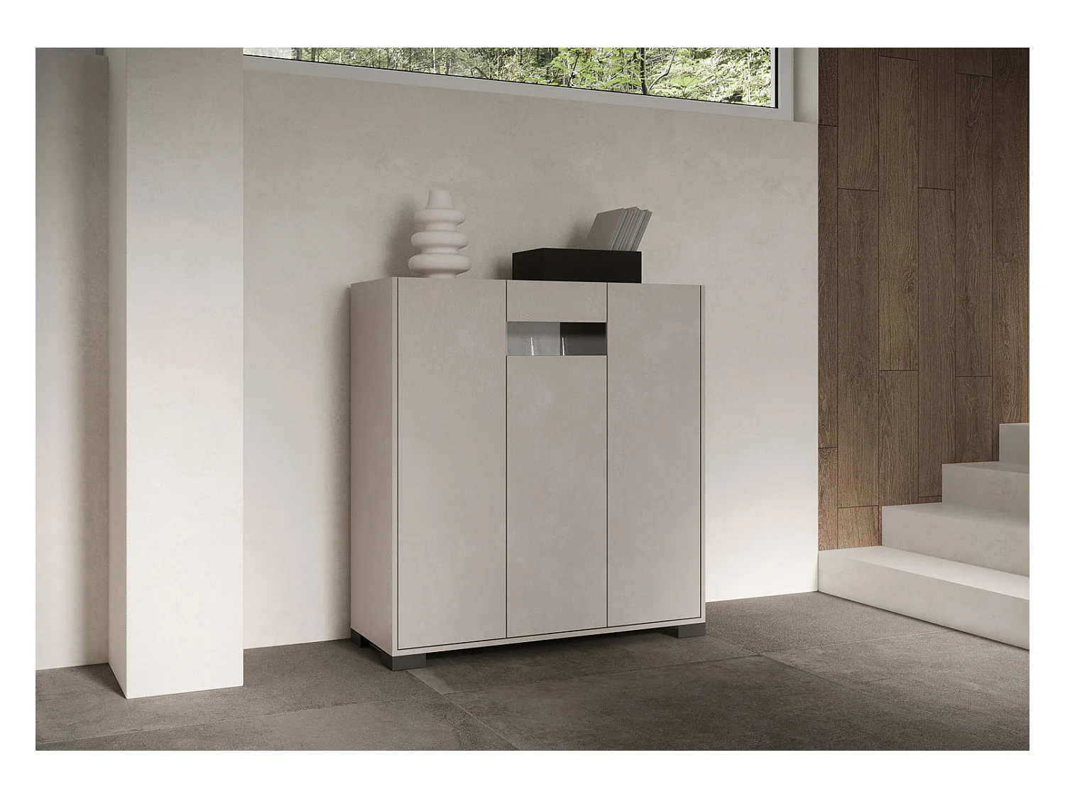 Buffet haut 3 portes 103x35x110 cm Riflesso cachemire