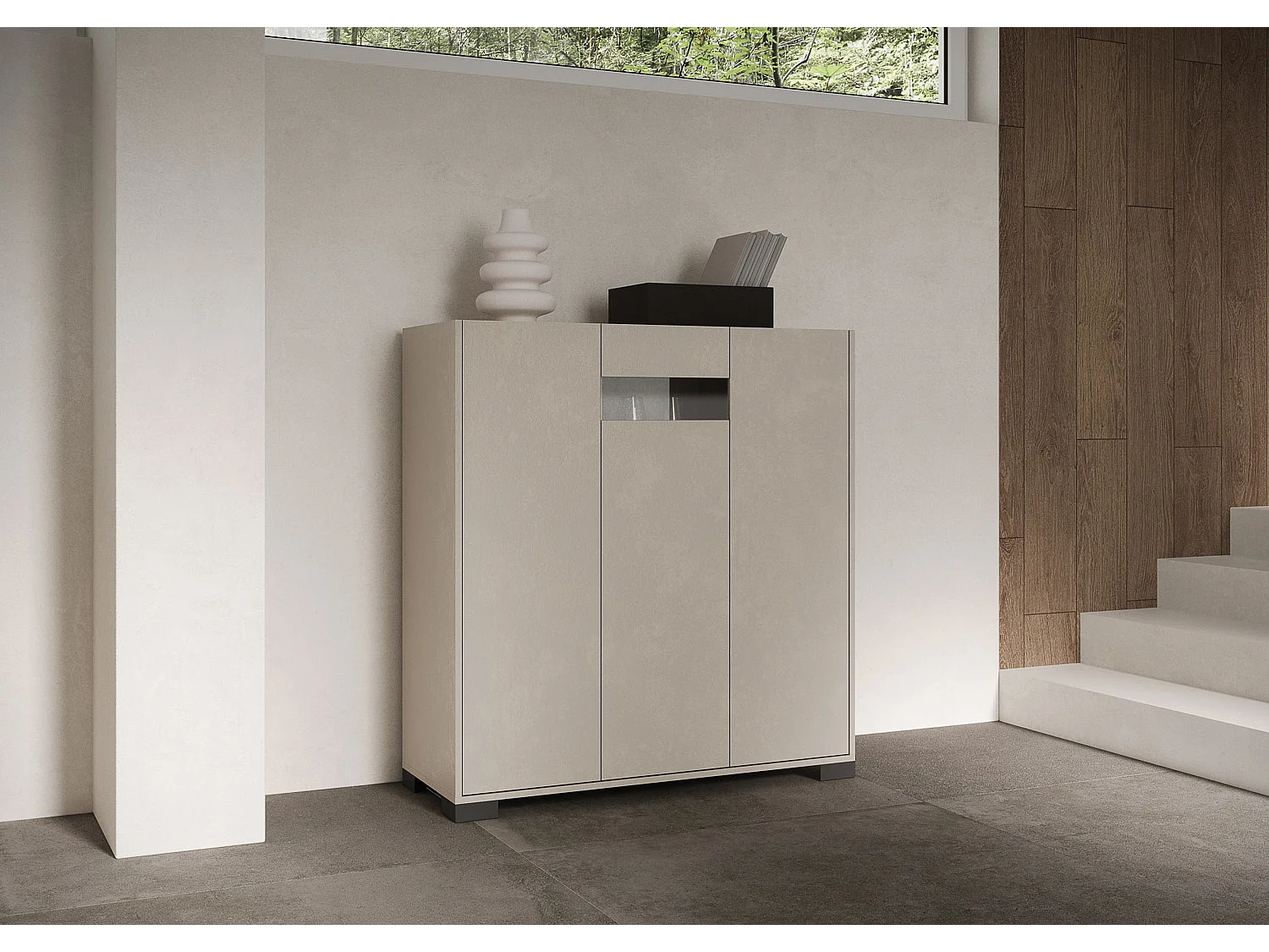 Buffet haut 3 portes 103x35x110 cm Riflesso cachemire