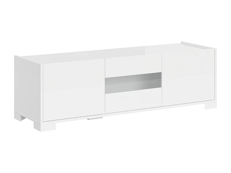 Meuble TV bas 3 portes 130x40x40 Riflesso blanc brillant
