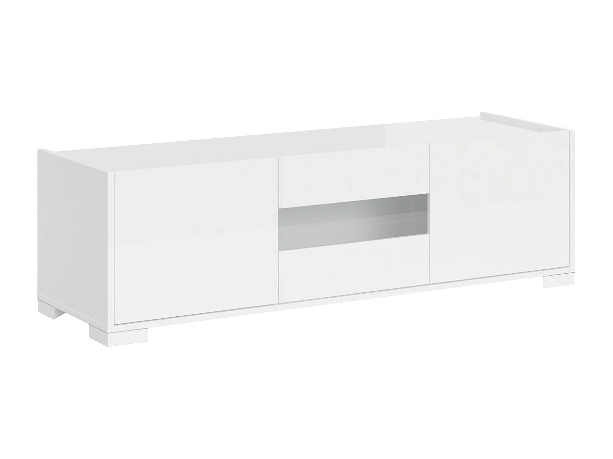 TV-Schrank 3 Türen 130x40x40 cm Riflesso glänzendes Weiß