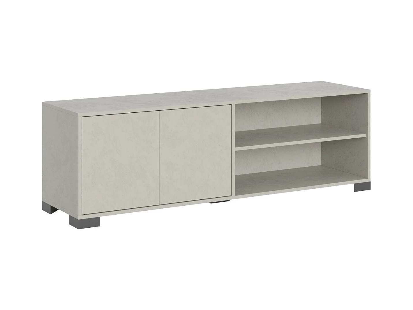 Meuble TV 2 portes avec compartiment ouvert 150x40x40 cm Lumina cachemire