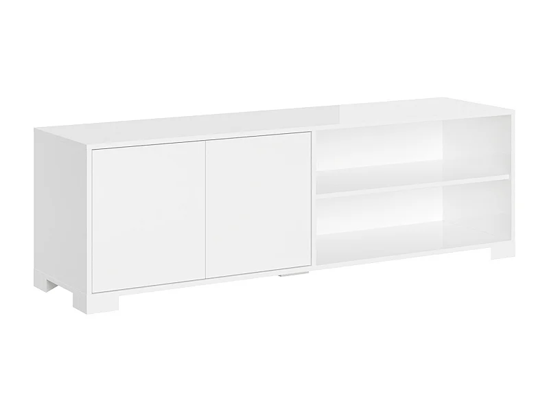 2-türiger TV-Ständer mit offenem Fach 150x40x40 cm Lumina glänzend weiß