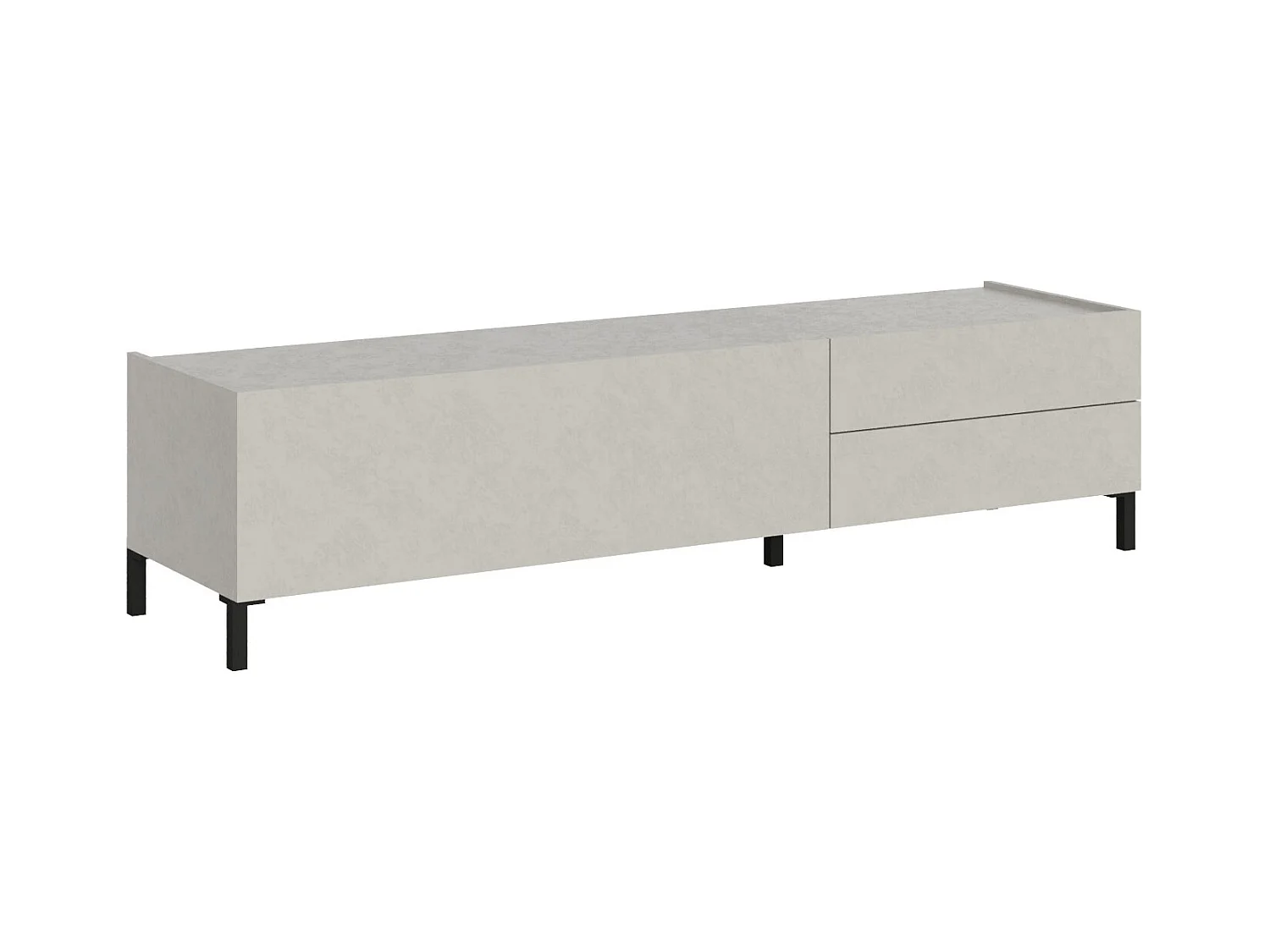 Meuble TV 1 abattant/2 tiroirs 160x42x40 cm Solaria cachemire