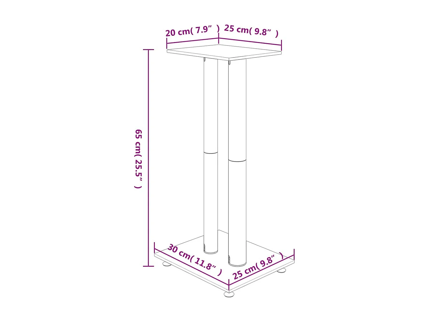 Soportes para altavoces 2 piezas negro/plata 2 pilares