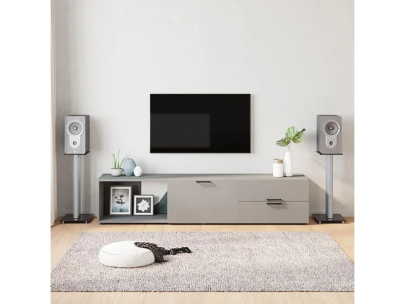 Lautsprecherständer 2 Stück schwarz/silber 2 Säulen