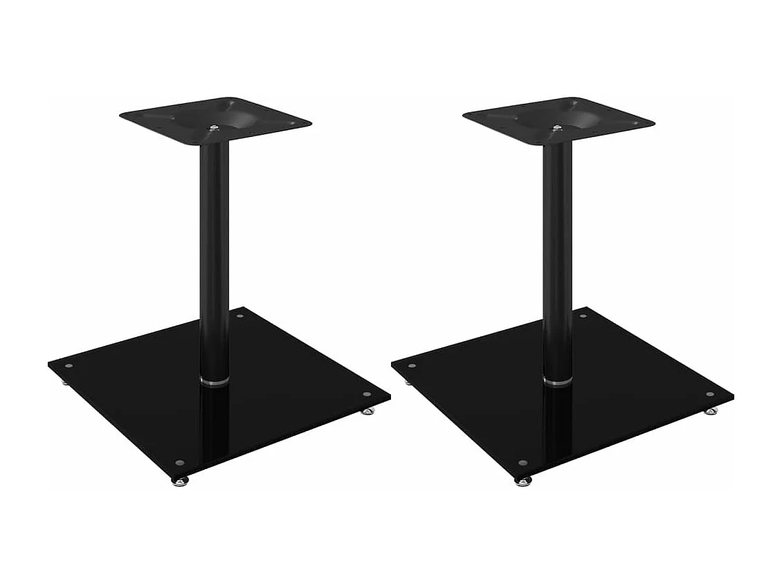 Soportes para altavoces 2 piezas cristal templado negro 1 pilar