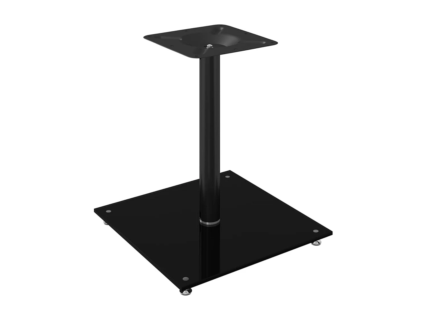 Soportes para altavoces 2 piezas cristal templado negro 1 pilar