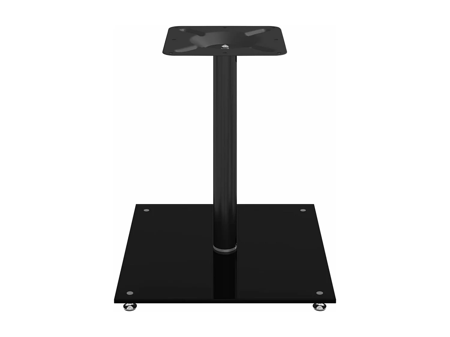 Soportes para altavoces 2 piezas cristal templado negro 1 pilar