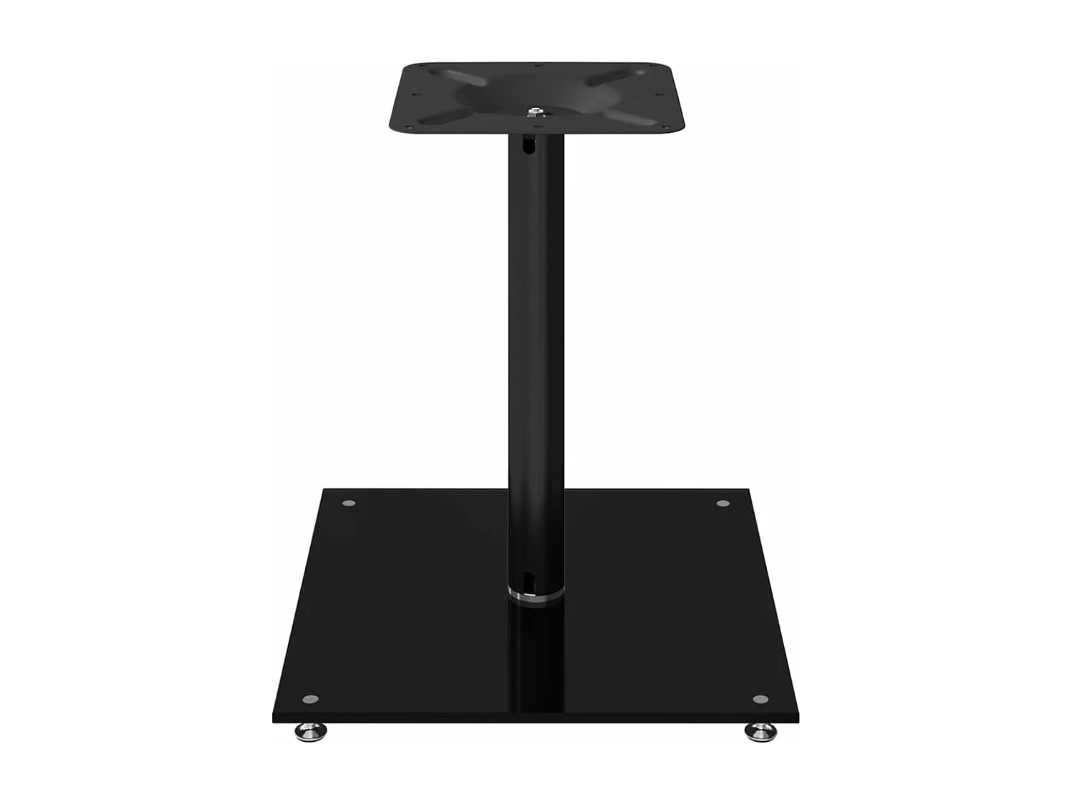 Soportes para altavoces 2 piezas cristal templado negro 1 pilar