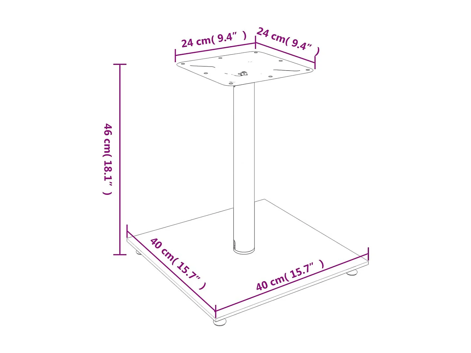 Soportes para altavoces 2 piezas cristal templado negro 1 pilar
