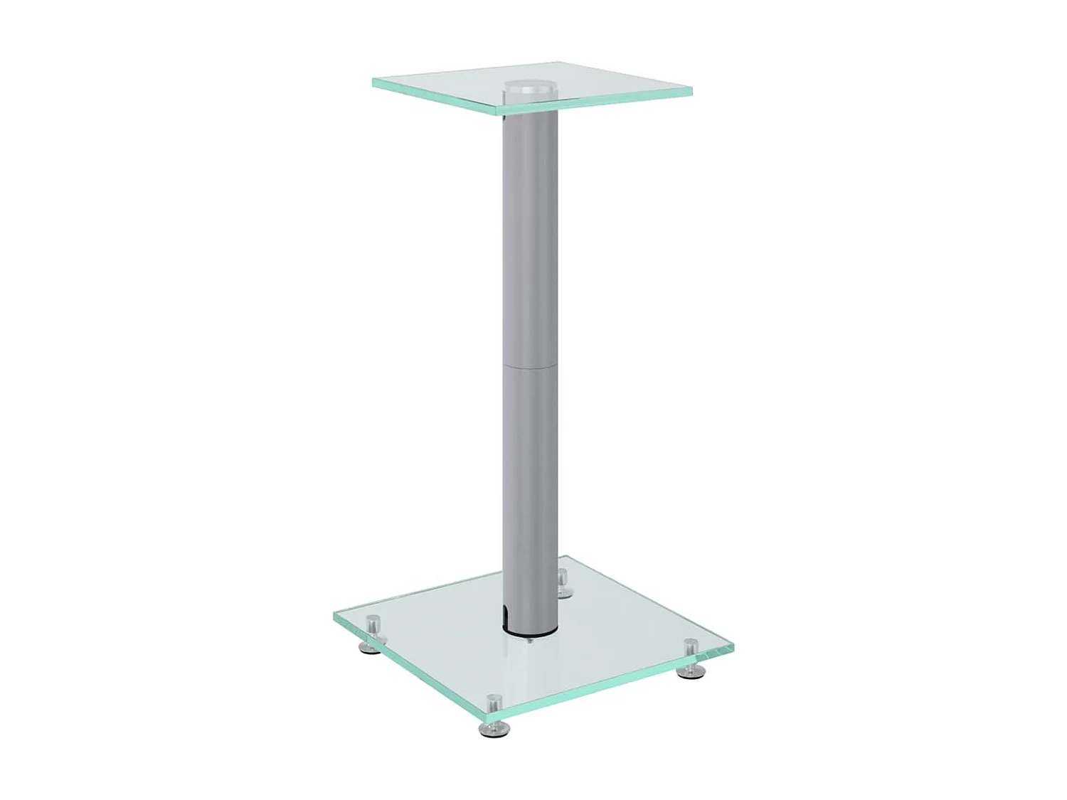 Soportes para altavoces 2 piezas cristal templado plateado 1 pilar