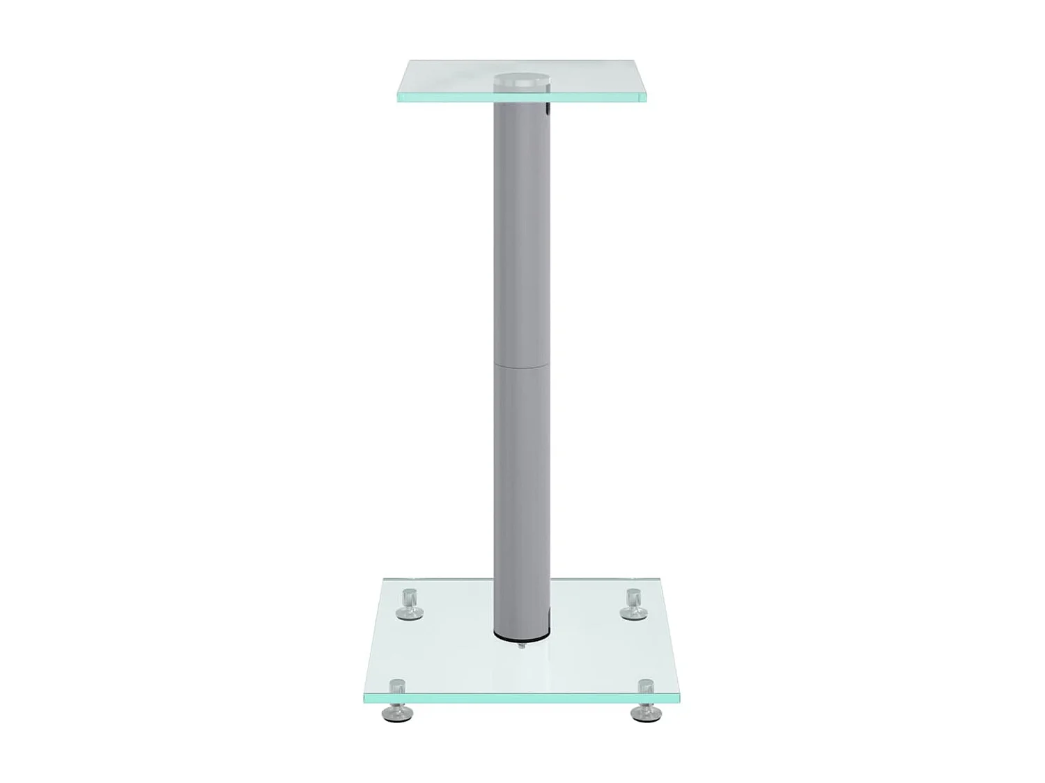 Soportes para altavoces 2 piezas cristal templado plateado 1 pilar