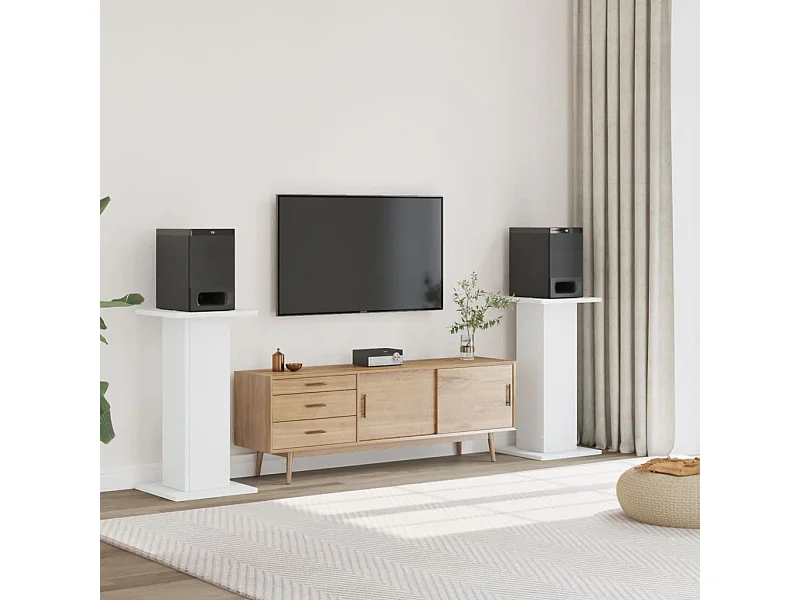 Soportes para altavoces 2 piezas de madera contrachapada blanca