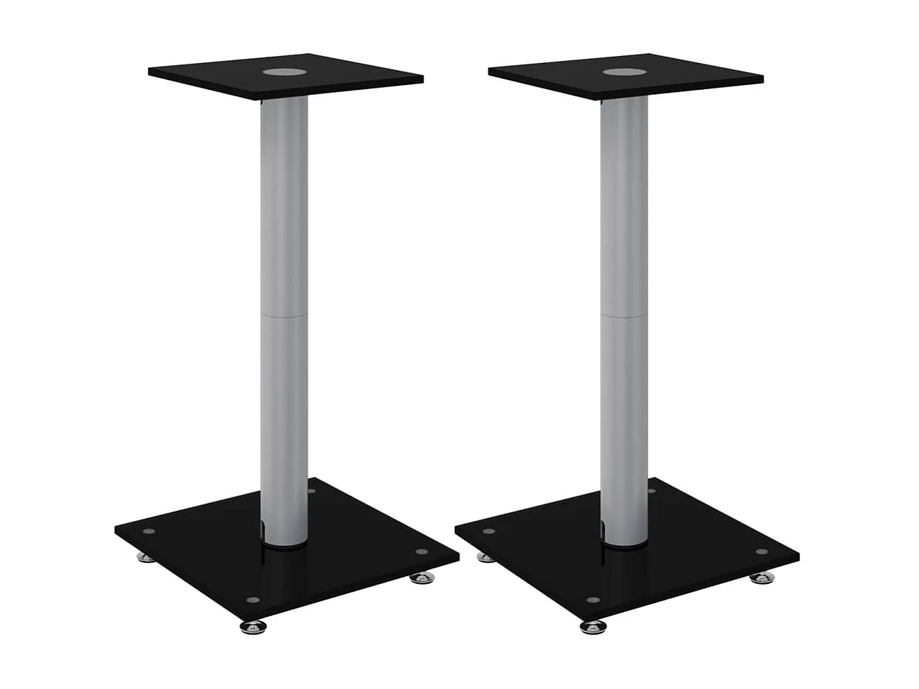 Soportes para altavoces 2 piezas negro y plateado 1 pilar