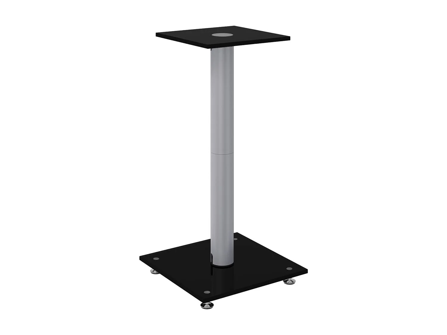 Soportes para altavoces 2 piezas negro y plateado 1 pilar