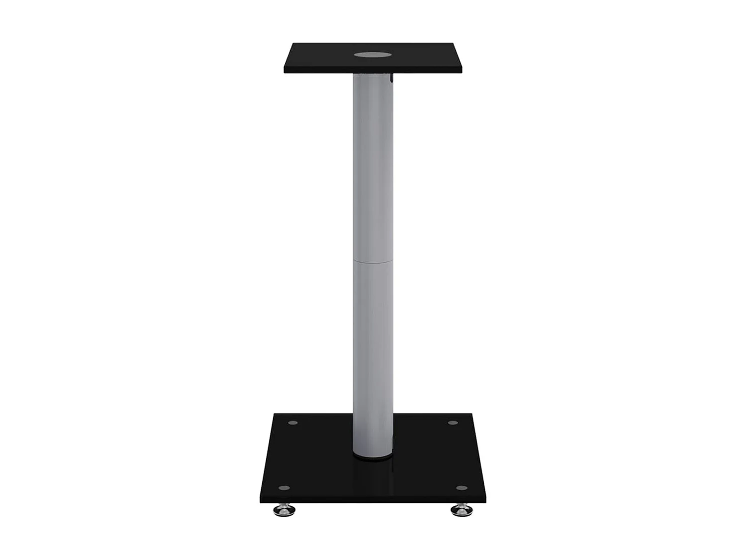 Soportes para altavoces 2 piezas negro y plateado 1 pilar