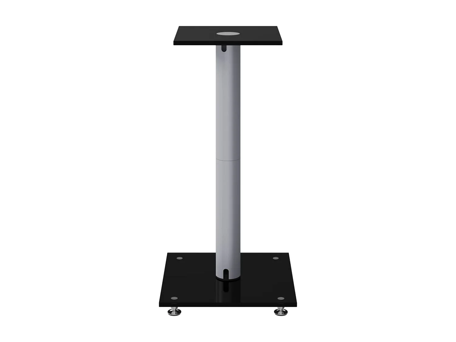 Soportes para altavoces 2 piezas negro y plateado 1 pilar