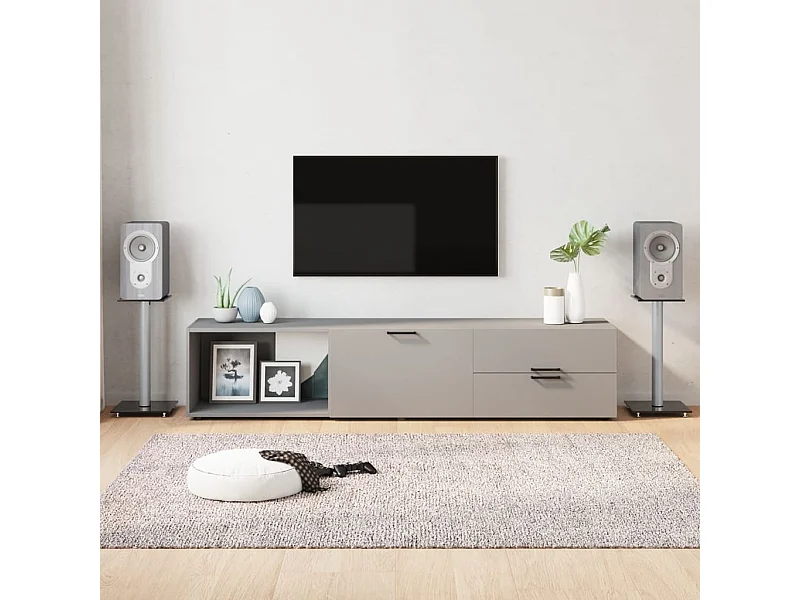 Lautsprecherständer 2 Stück schwarz und silber 1 Säule