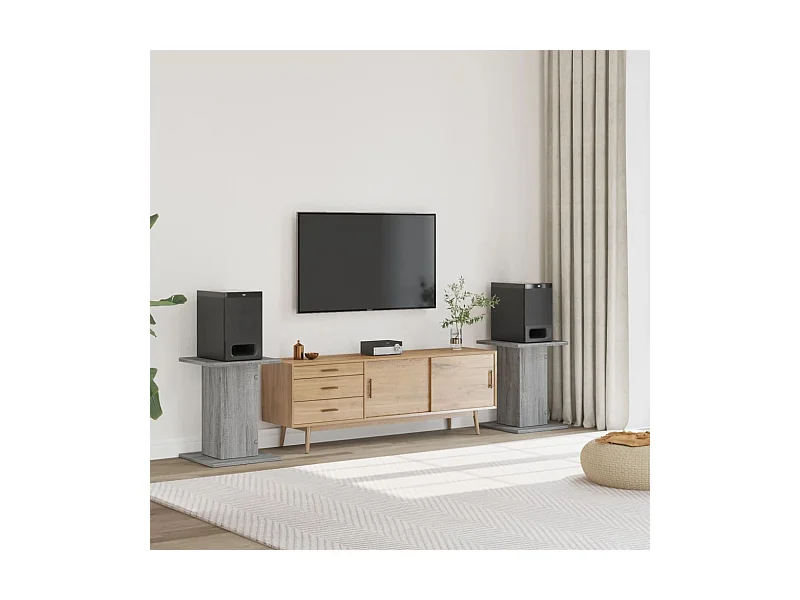 Supporti per altoparlanti 2 pezzi in legno composito di Sonoma grigio