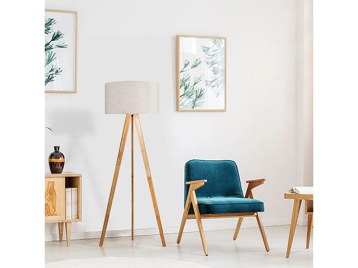 Lampadaire EDM Bois Tissu