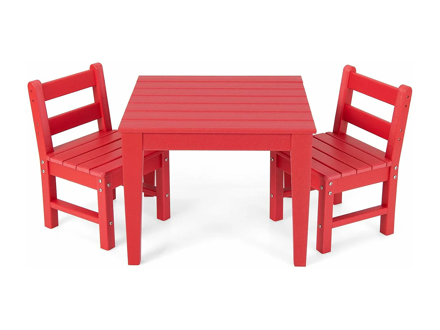 Ensemble de table et chaises pour enfants pour intérieur / extérieur table rouge