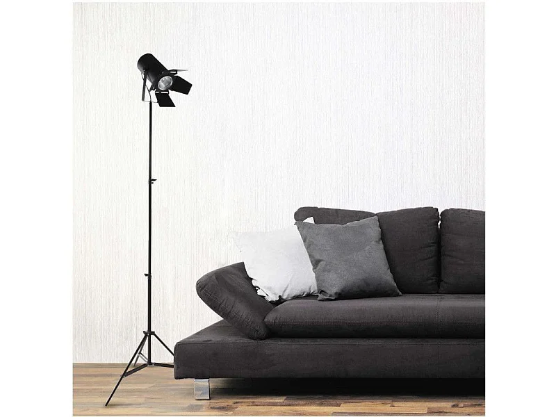 Lampadaire Trépied Design "Valier" 120-200cm Noir