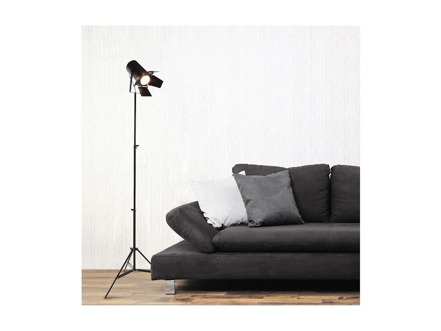 Lampadaire Trépied Design "Valier" 120-200cm Noir