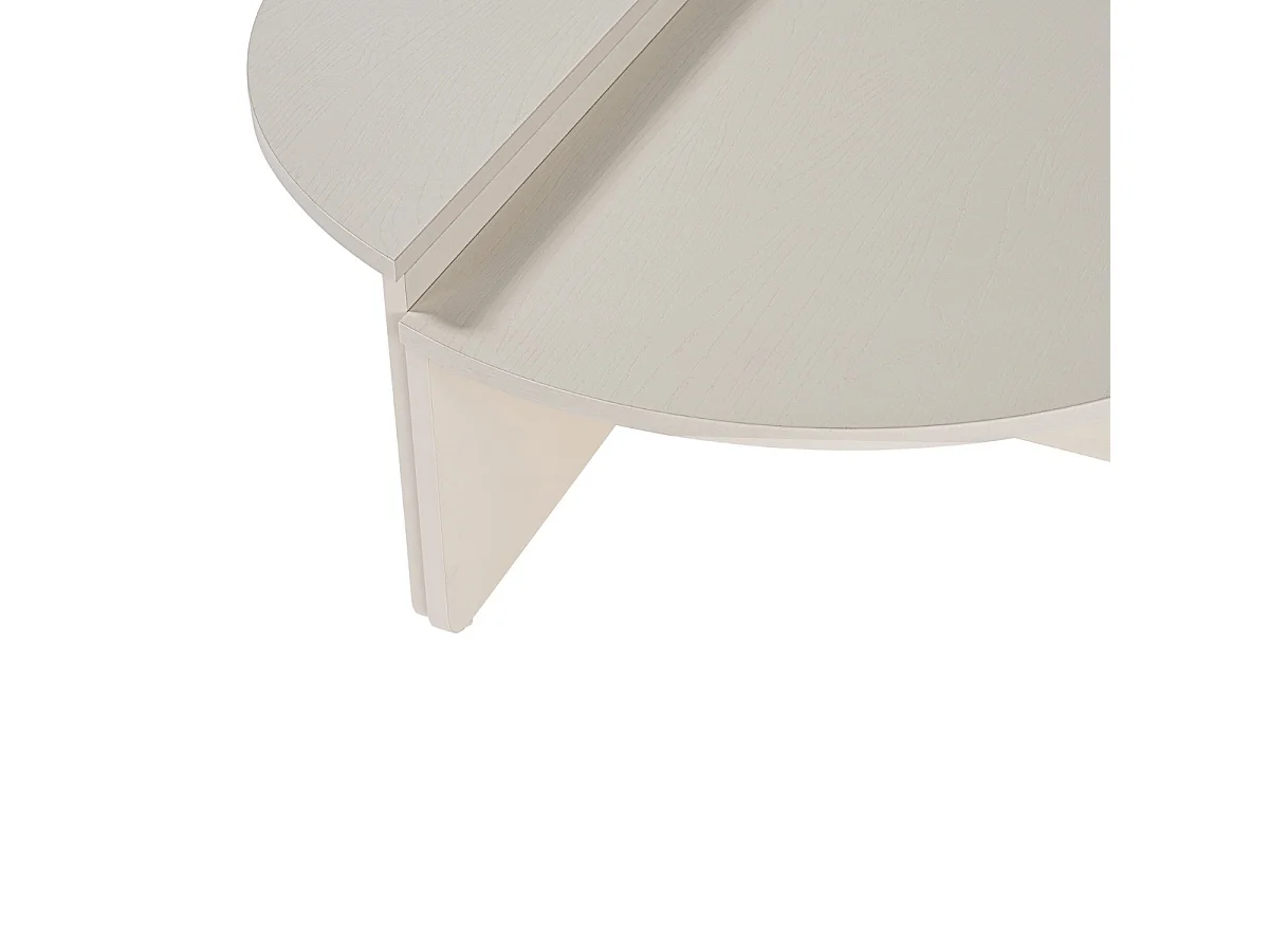 Mesa de centro diseño Restine L90cm Madera Blanca elegante y moderna