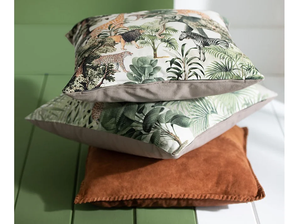 Coussin Déco "Cuir" 44cm Cognac