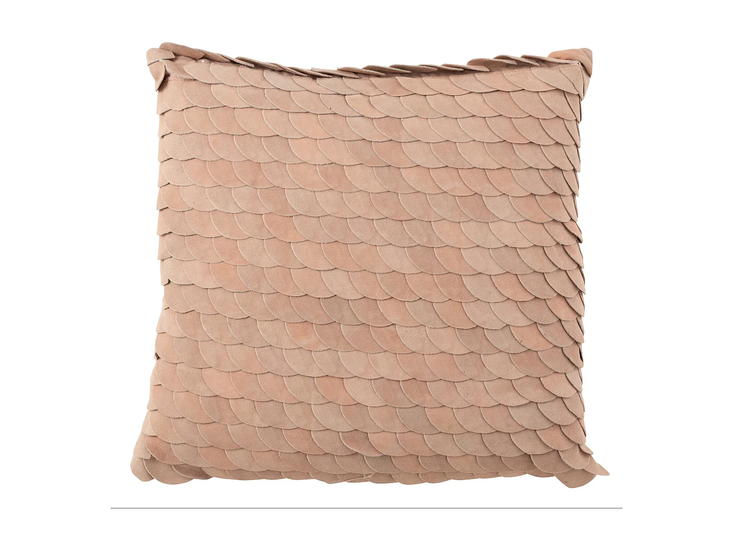 Coussin Déco en Cuir "Écailles" 45x45cm Rose