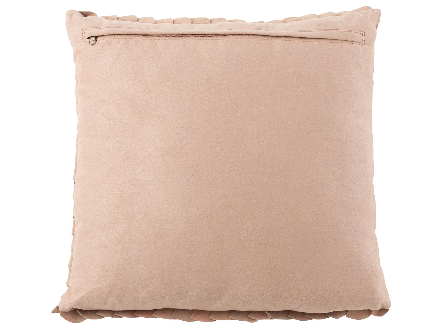 Coussin Déco en Cuir "Écailles" 45x45cm Rose