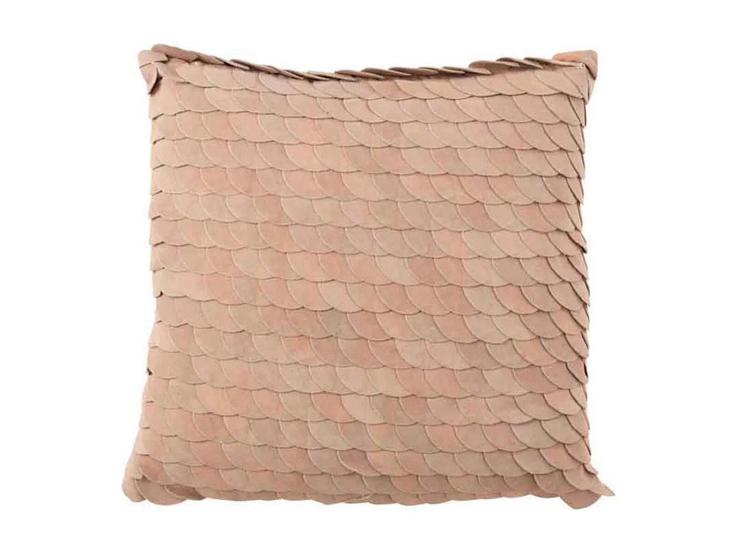 Coussin Déco en Cuir "Écailles" 45x45cm Rose
