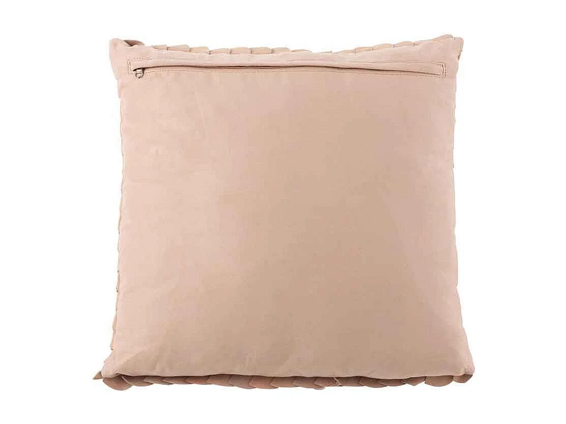 Coussin Déco en Cuir "Écailles" 45x45cm Rose