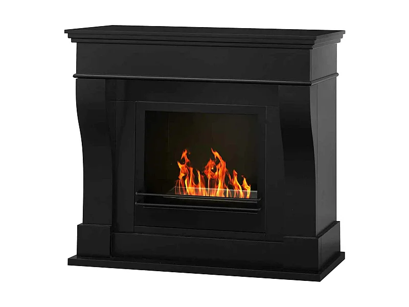 Washington - Chimenea de bioetanol de suelo 111x43xH99 cm, negro