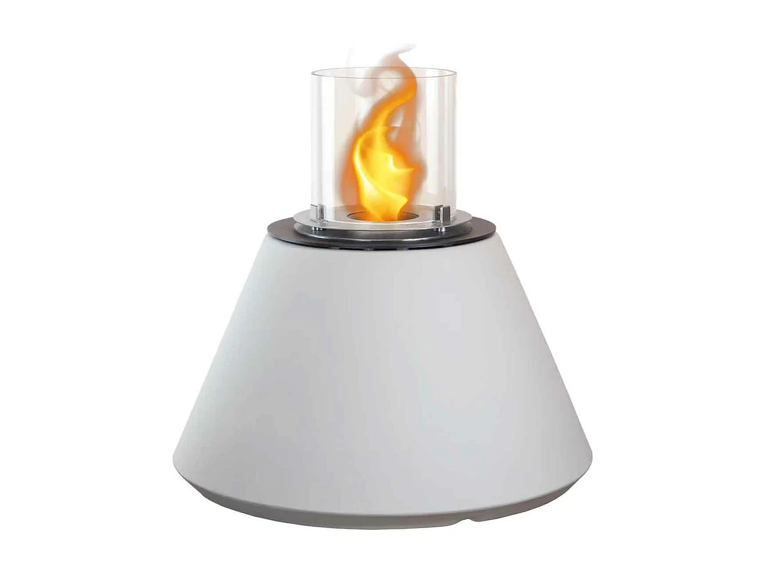 Stromboli - Chimenea de bioetanol de suelo ø 60xH56 cm, blanco