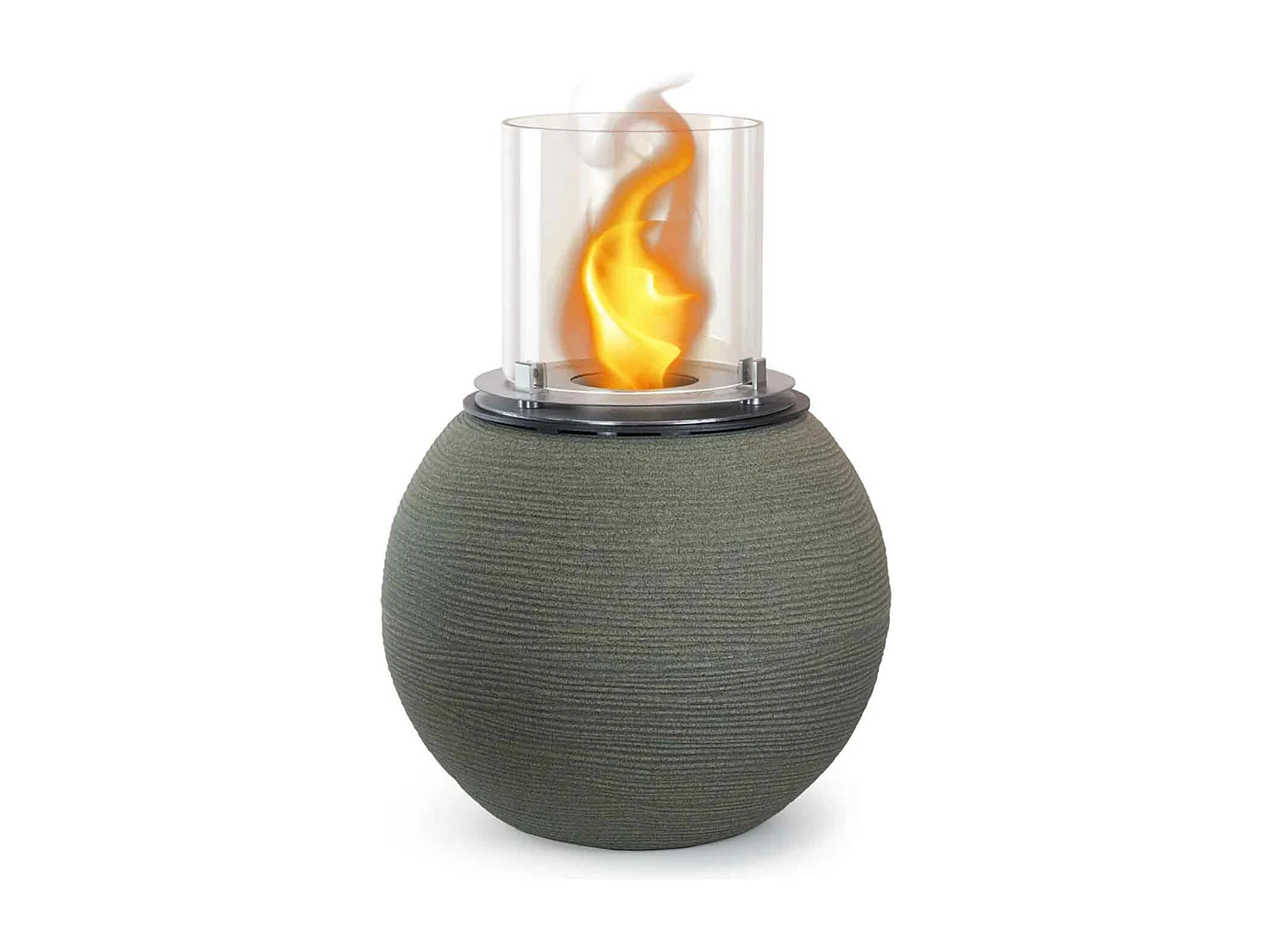 Botticelli - Cheminée au bioéthanol de sol ø 40xH54 cm, vert