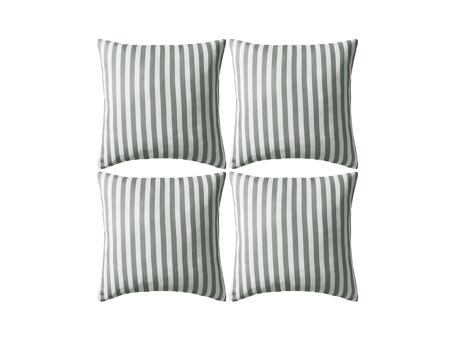 Outdoor-Kissen-Set mit 4 Streifen, 45 x 45 cm, Grau