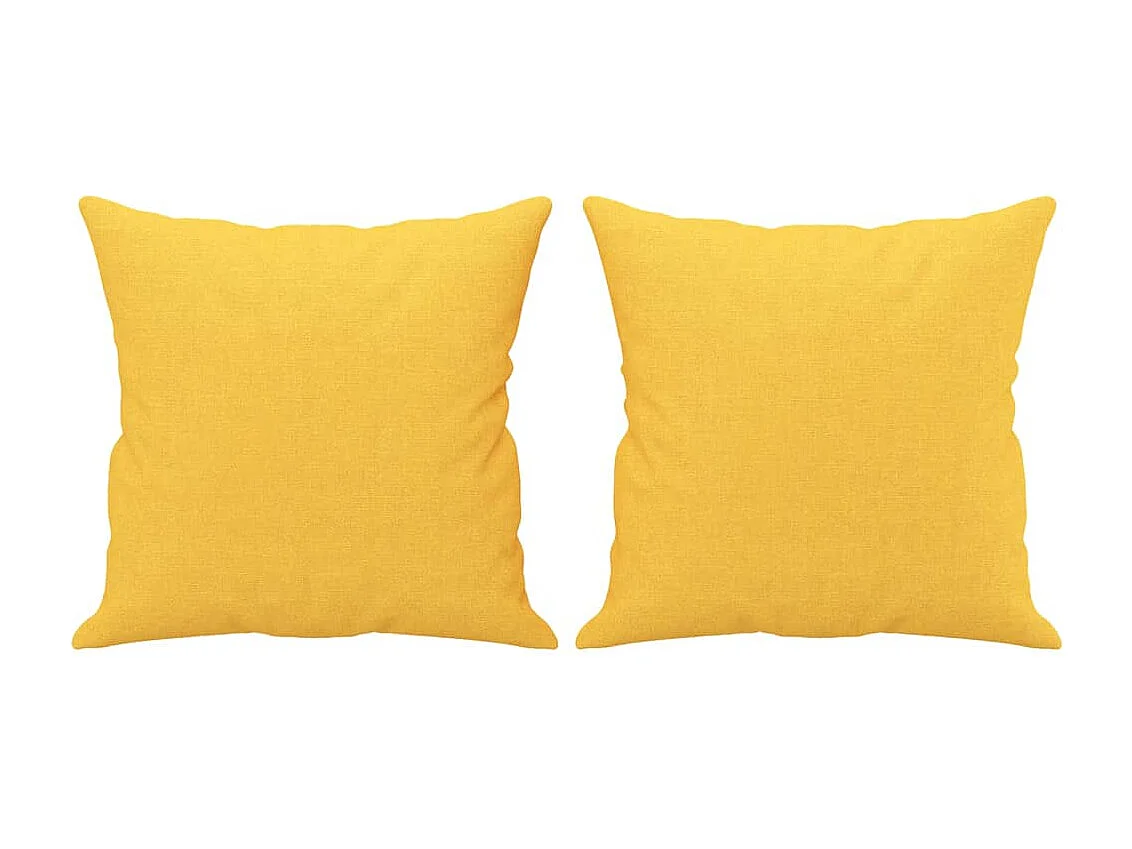 Conjunto de almofadas decorativas com 2 Tecido Amarelo Claro 40x40 cm