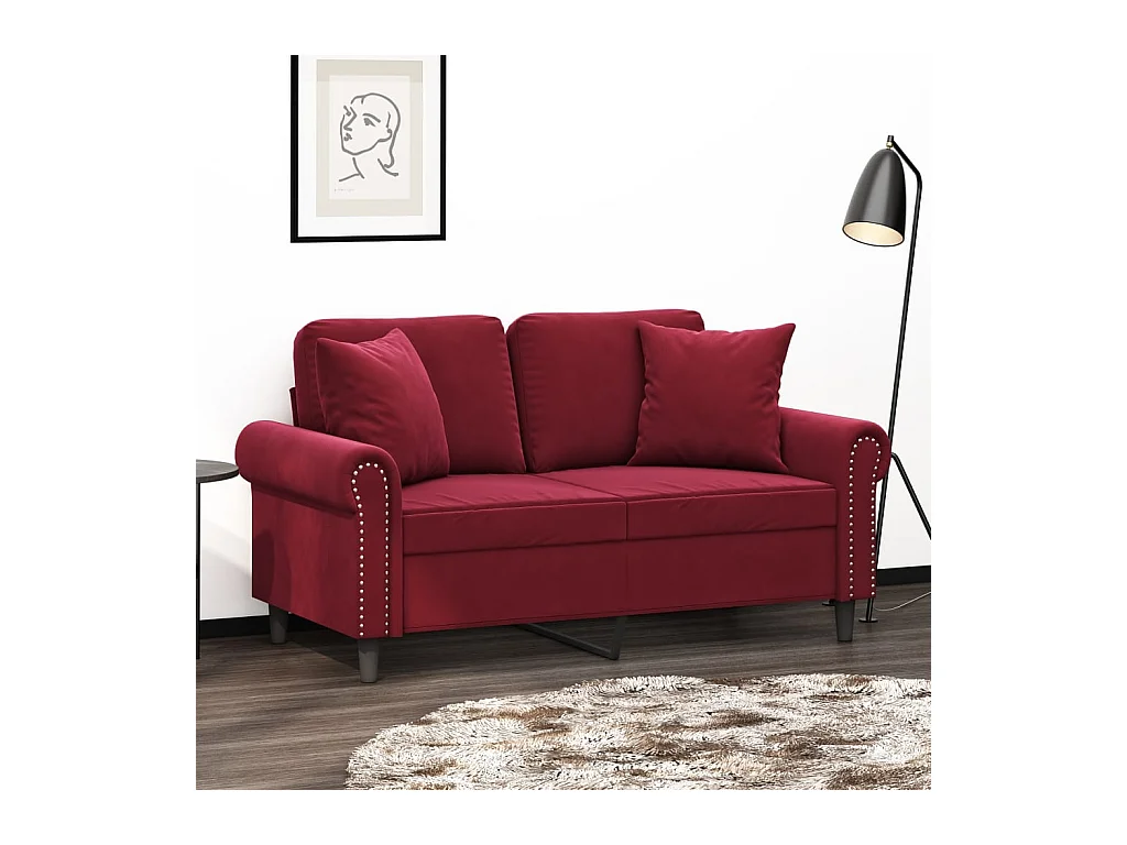 Coussins décoratifs lot de 2 Rouge bordeaux 40x40 cm Velours