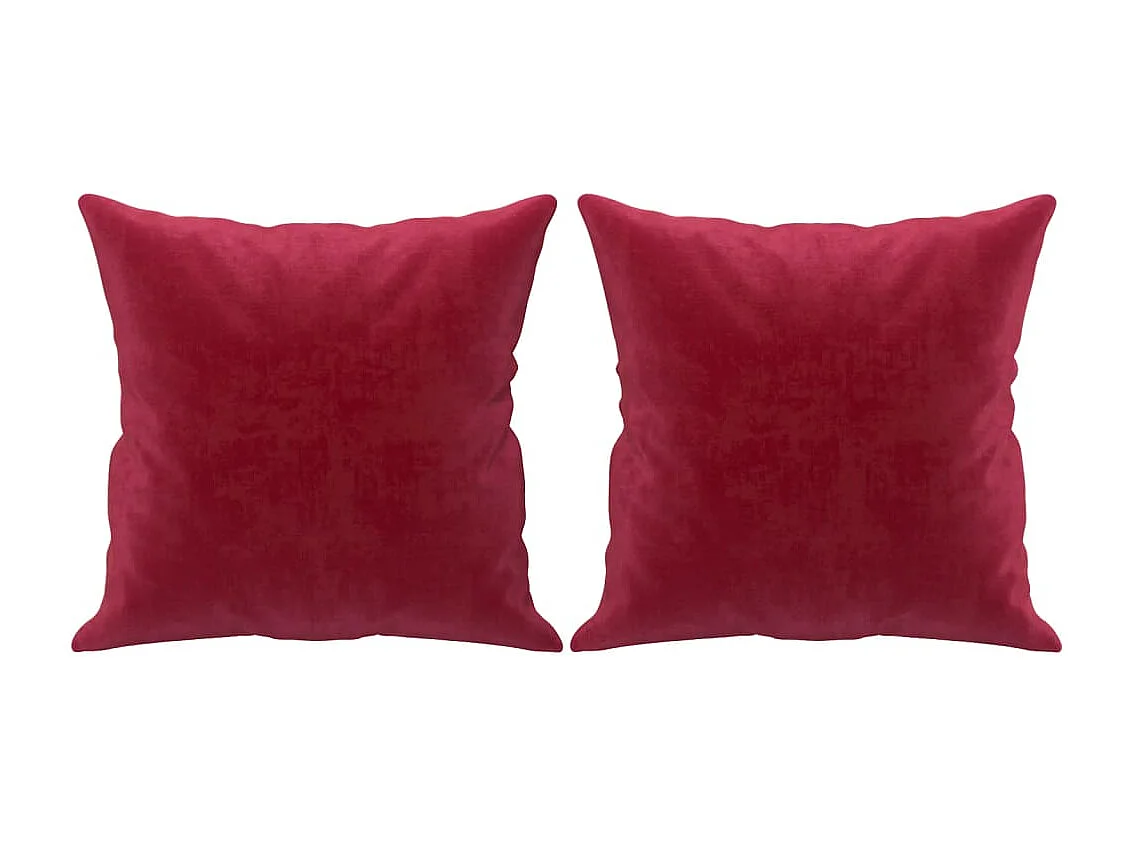 Sierkussens set van 2 bordeauxrood 40x40 cm Fluweel