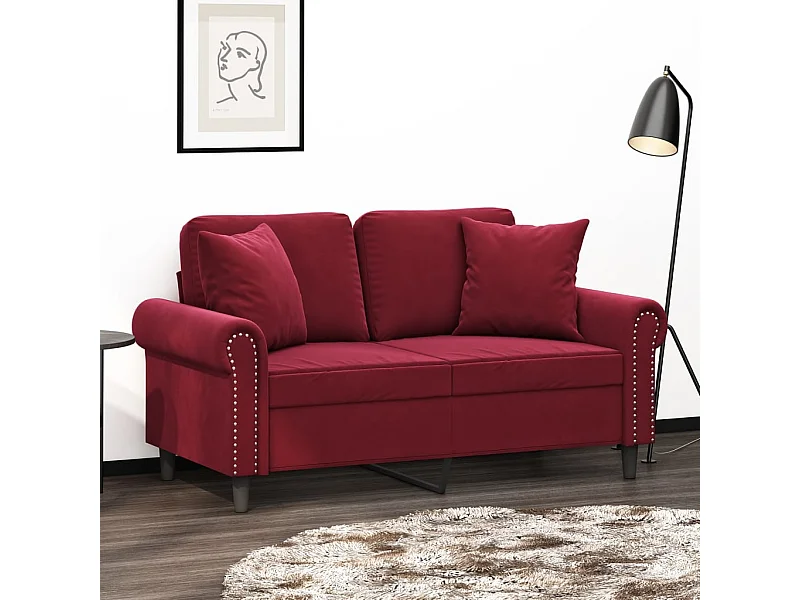 Coussins décoratifs lot de 2 Rouge bordeaux 40x40 cm Velours