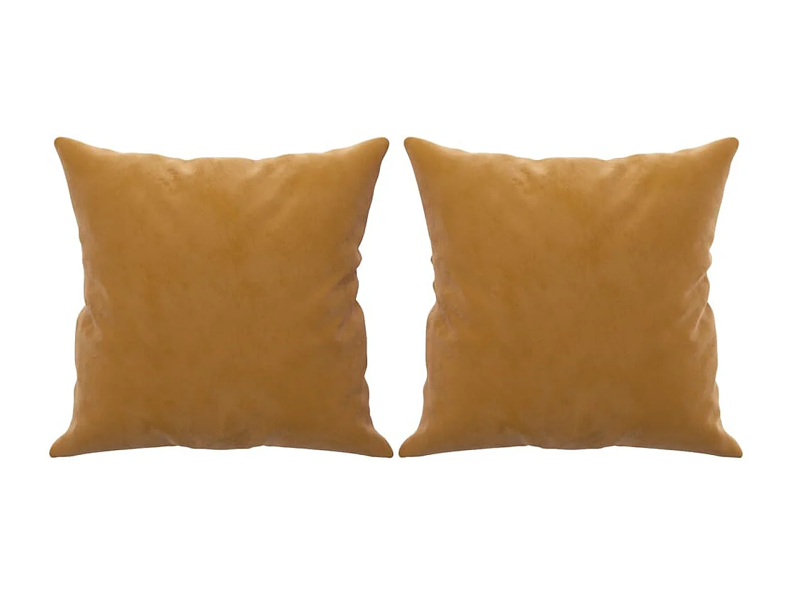 Set de 2 cojines decorativos Terciopelo marrón 40x40 cm