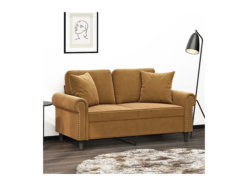 Coussins décoratifs lot de 2 Marron 40x40 cm Velours