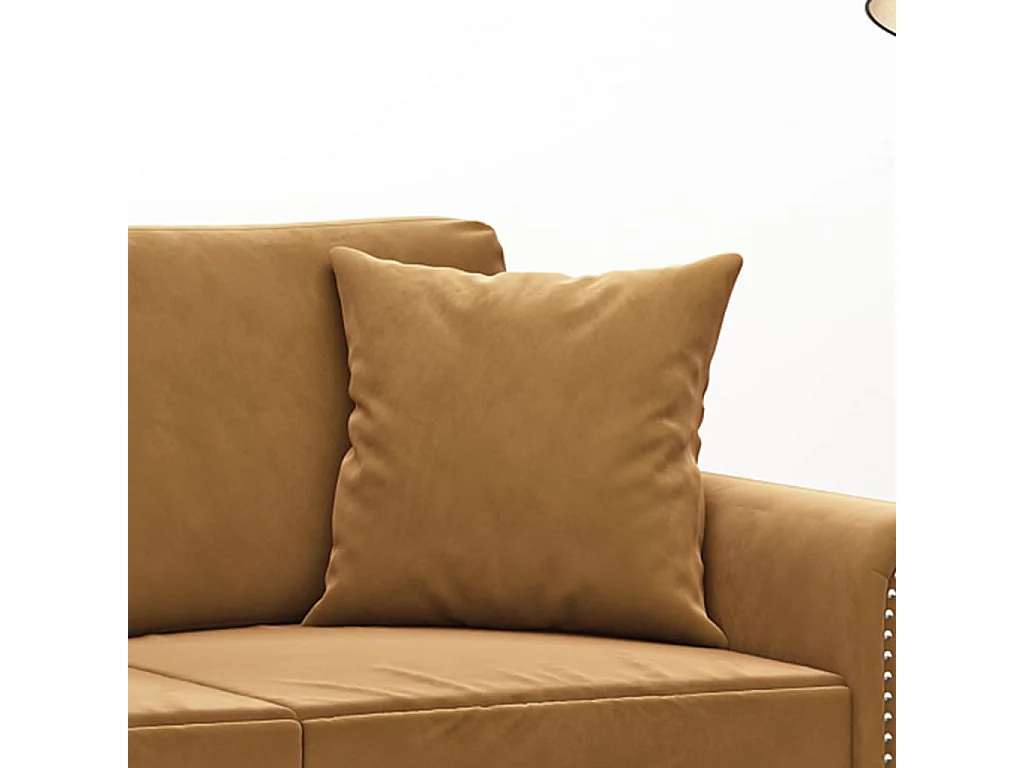 Coussins décoratifs lot de 2 Marron 40x40 cm Velours