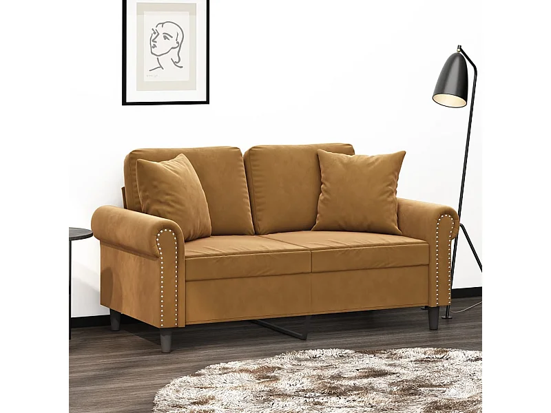 Set di 2 cuscini decorativi Velluto marrone 40x40 cm