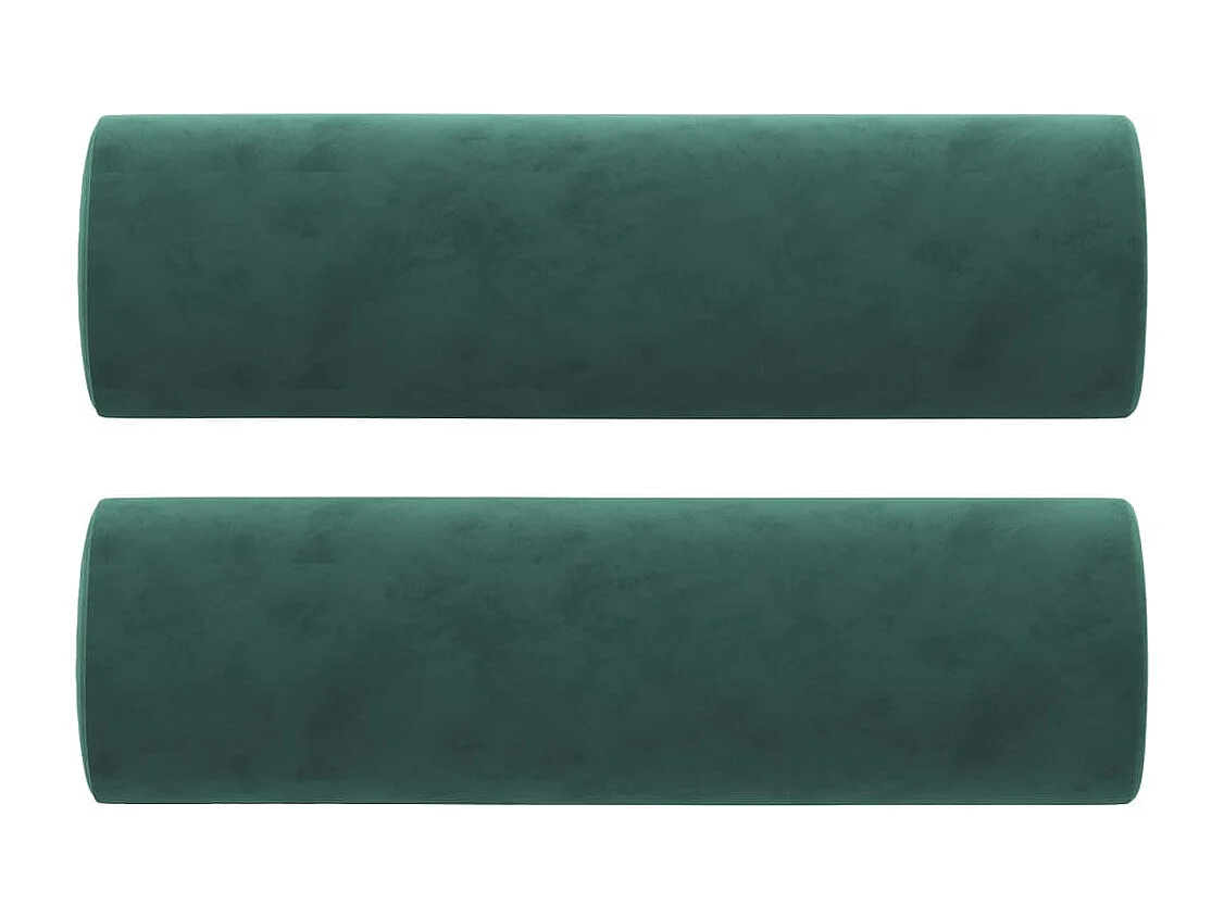 Set di 2 cuscini decorativi Verde scuro Ø15x50 cm Velluto